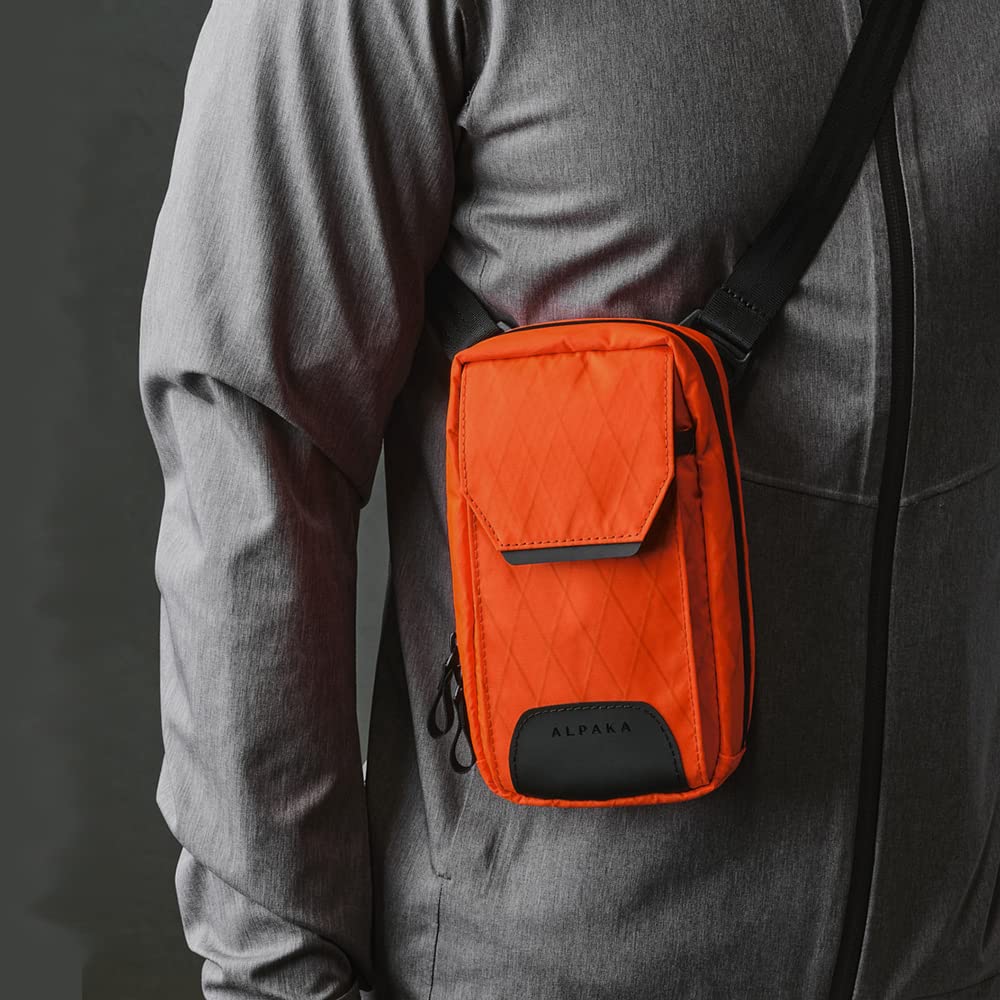 ALPAKA MODULAR SLING Smartphone Pouch/Shoulder Bag, Stylish, Simple, Water-Repellent (Orange)