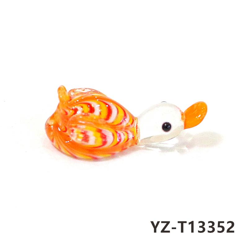 Colorful Cute Glass Duck Mini Figurine Craft Ornament Easter Animal Tiny Statues Home Table Micro Fairy Garden Decor Accessories