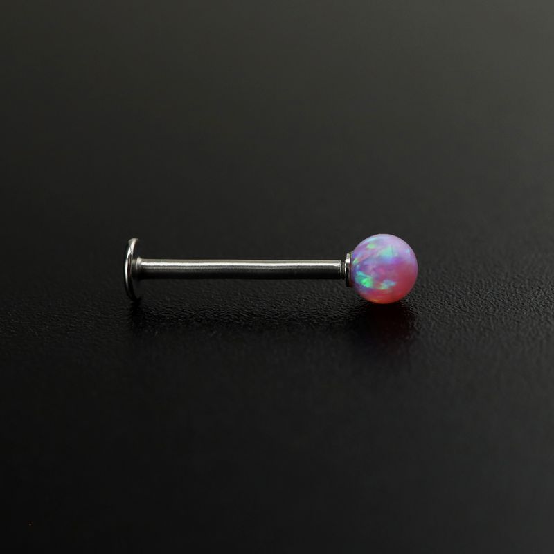 

Shinma 4mm Male Thread Opal Opal Opal Labret Lip Ring Stud Earrings Ear Bone Stud Fashion Piercing Jewelry Op10 4mm Cherry Blossom Pink Rod Length 10mm
