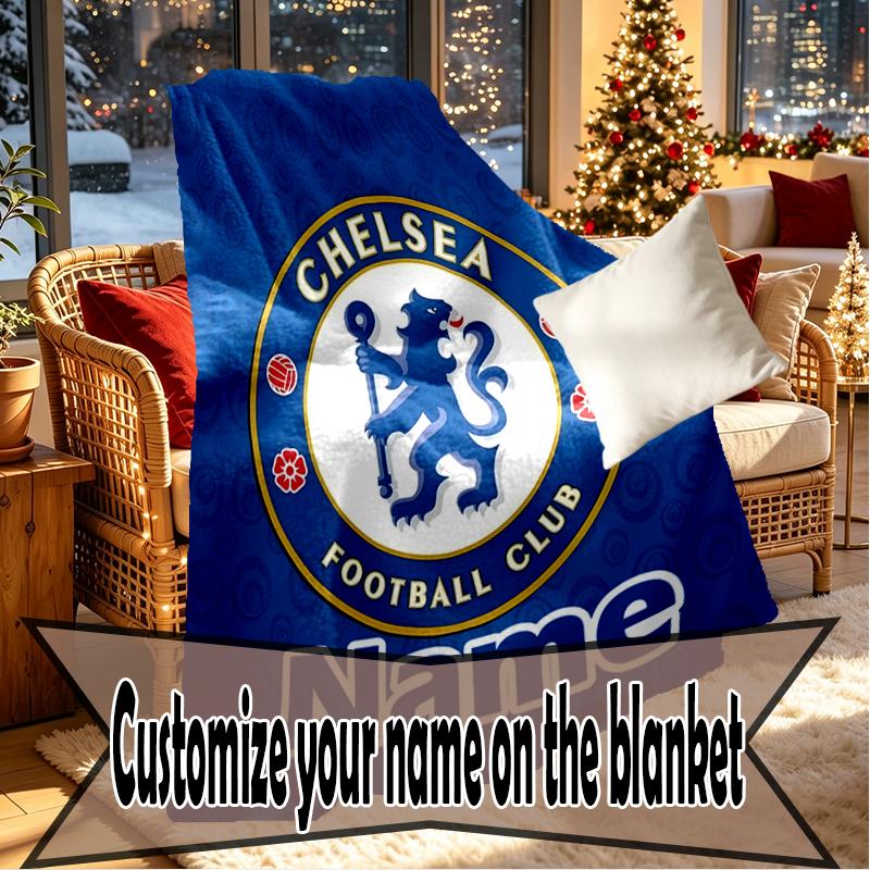 Custom Name Personalized Chelsea F.C Print Blankets, Home Decor, Bedroom, Sofa, Camping, Couch, Gifts for Birthday Christmas