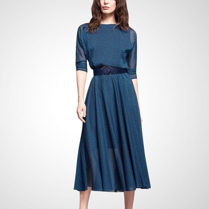 

Young-Looking Socialite Elegant New Slimming and Skinny Dress Navy blue S