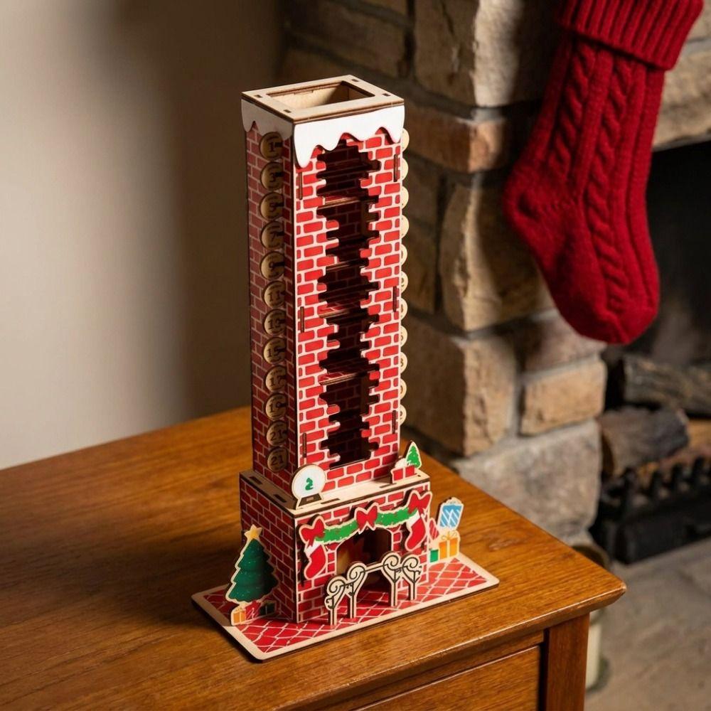Fireplace Base Christmas Advent Calendar Pull Slider Christmas Stacking Game Family Gifts