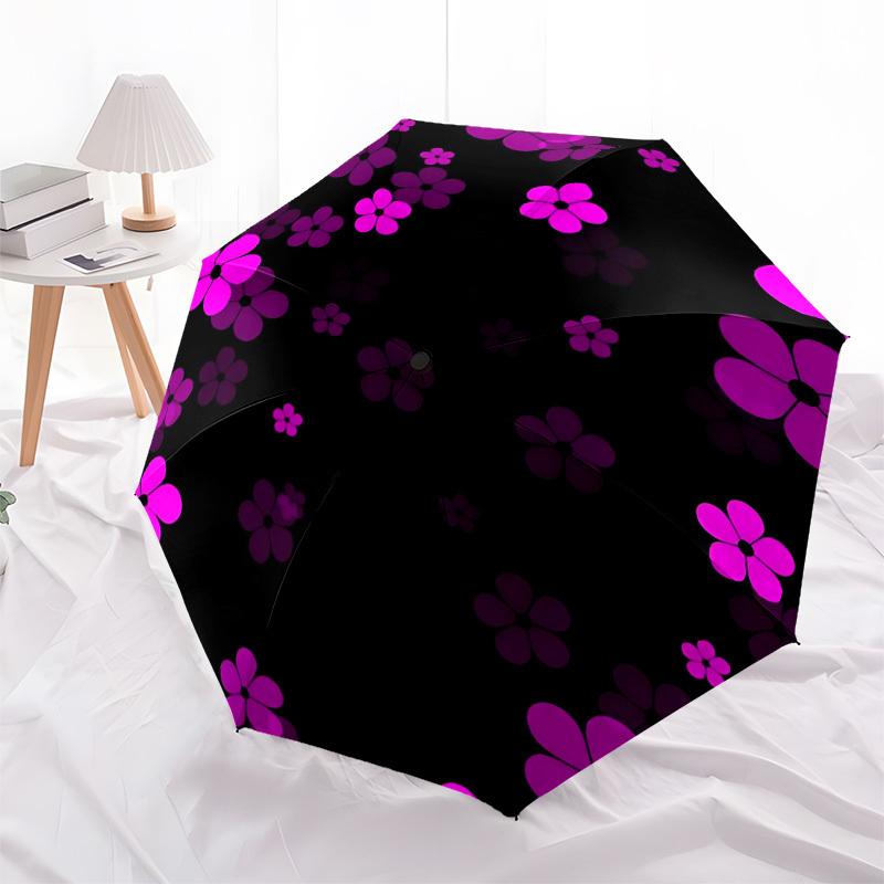 1pc Floral Pattern Automatic Cute Umbrella 8-Bone Design Compact Gear for Outdoor Travel, Perfect Holiday Gift yy251230050