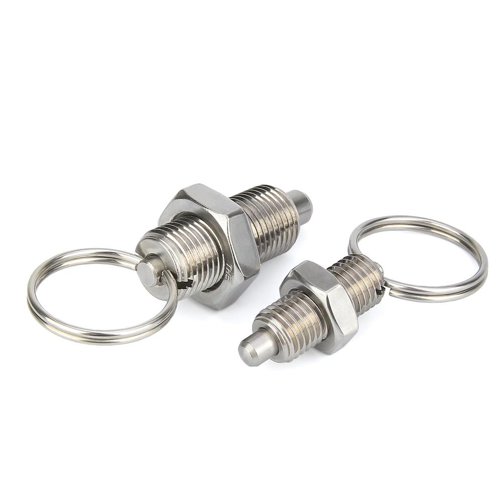 Factory Outlet M8/10/12/16/20mm Stainless Steel/ Carbon Steel Retractable Index Plungers Pull Ring Locating Pins With Lock Nuts