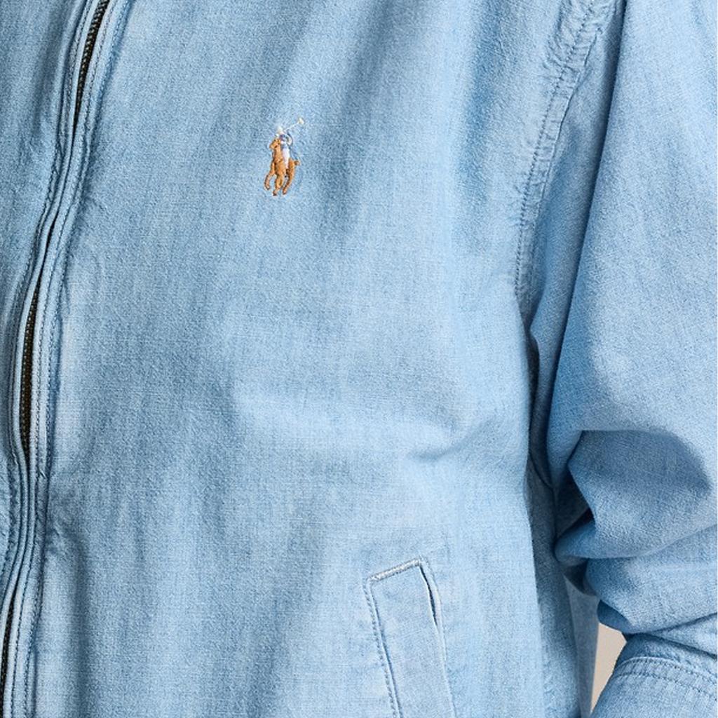 Polo Ralph Lauren Ss24 Solid Color Small Pony Embroidered Zip-Up Loose Jacket Women jackets Blue WMPOOTWN5A20079-450