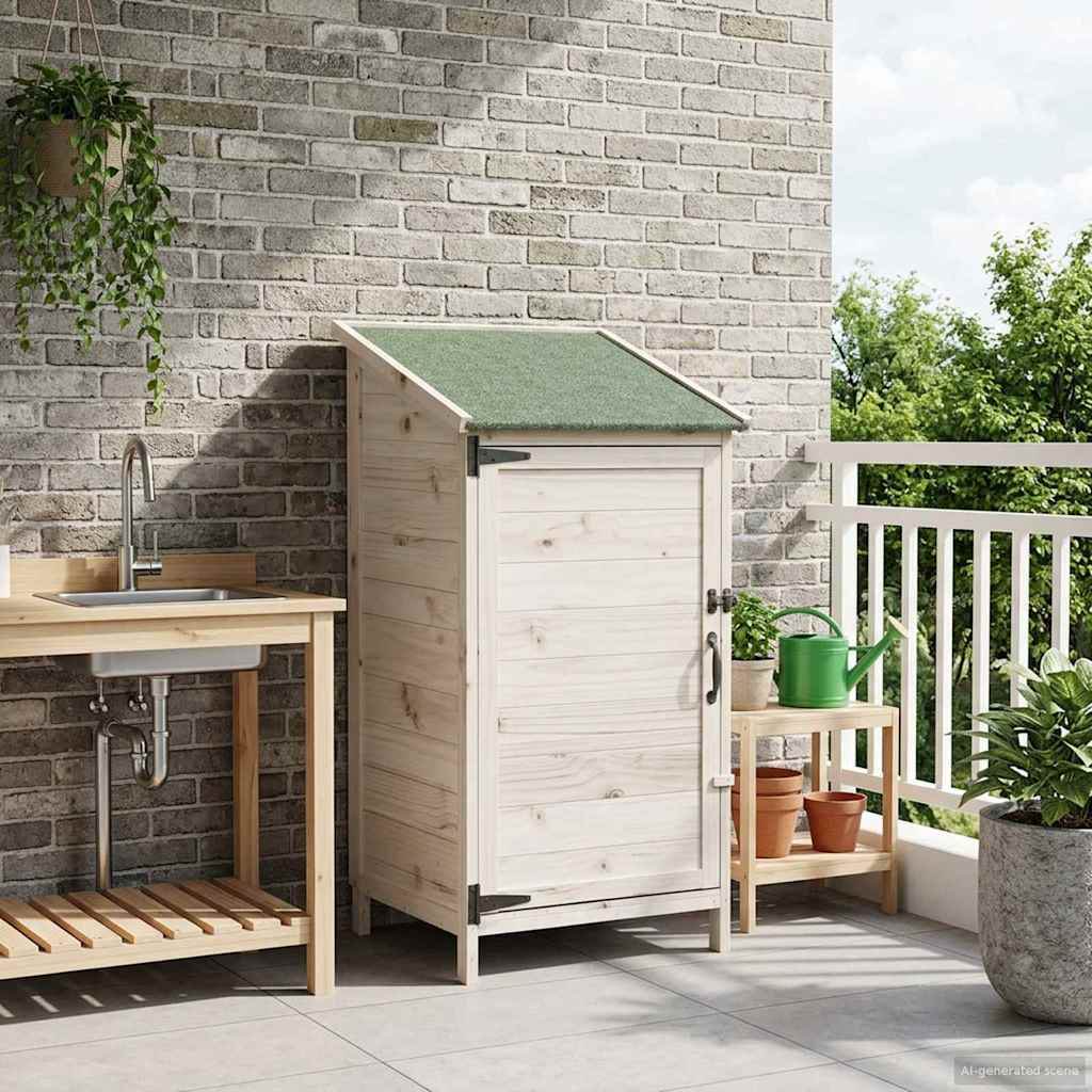 Garden Shed White 59 x 56 x 113.5 cm Solid Spruce Wood