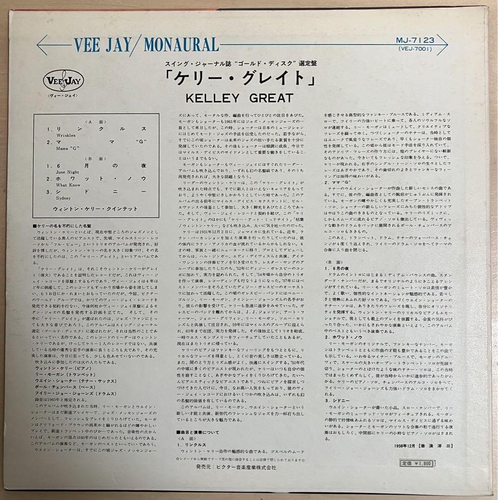 [USED] Reduced Price Winton Kelly Kelly Great Mono Reissue LP