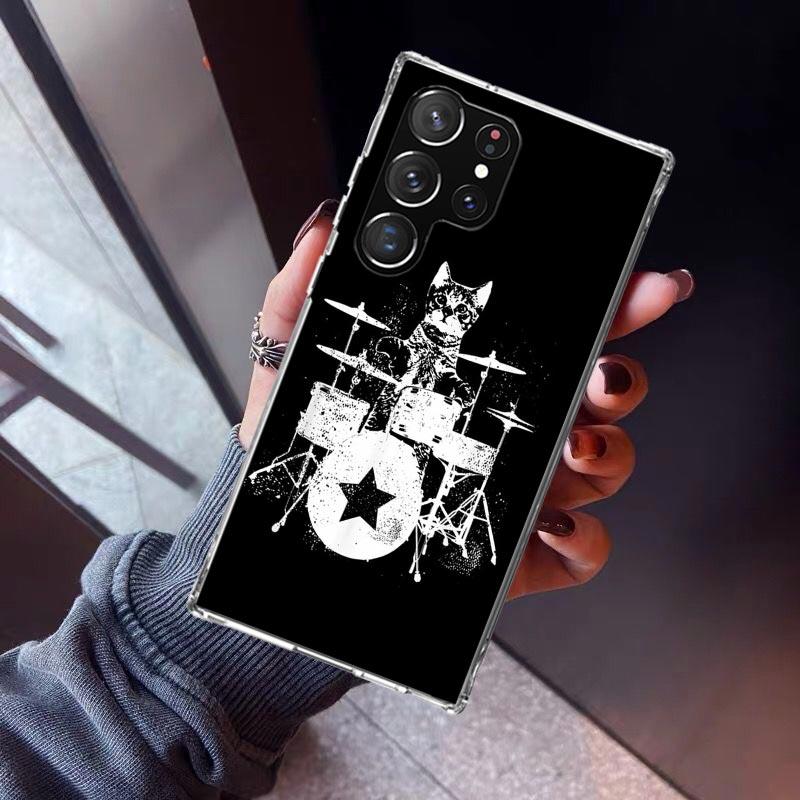 

Musical Instrument Drum Rock Phone Case For Samsung Galaxy S23 S24 S25 Edge S26 Ultra S22 + S21 Plus S20 FE Cover Silicone Print Samsung S22 Plus