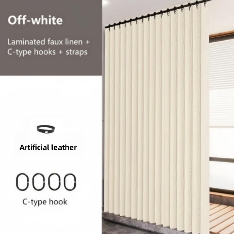 Laminierter Imitationsleinen Mehrfarbig Großer Ring Wasserdicht Starker Dicker Stoff Undurchsichtiger Duschvorhang, Geeignet für Badezimmergebrauch