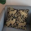 2D Golden Cats And Thistle Pattern Pillow Cover Pattern Cushion Cover Suitable For Sofa Bedroom Car Pillow Cover