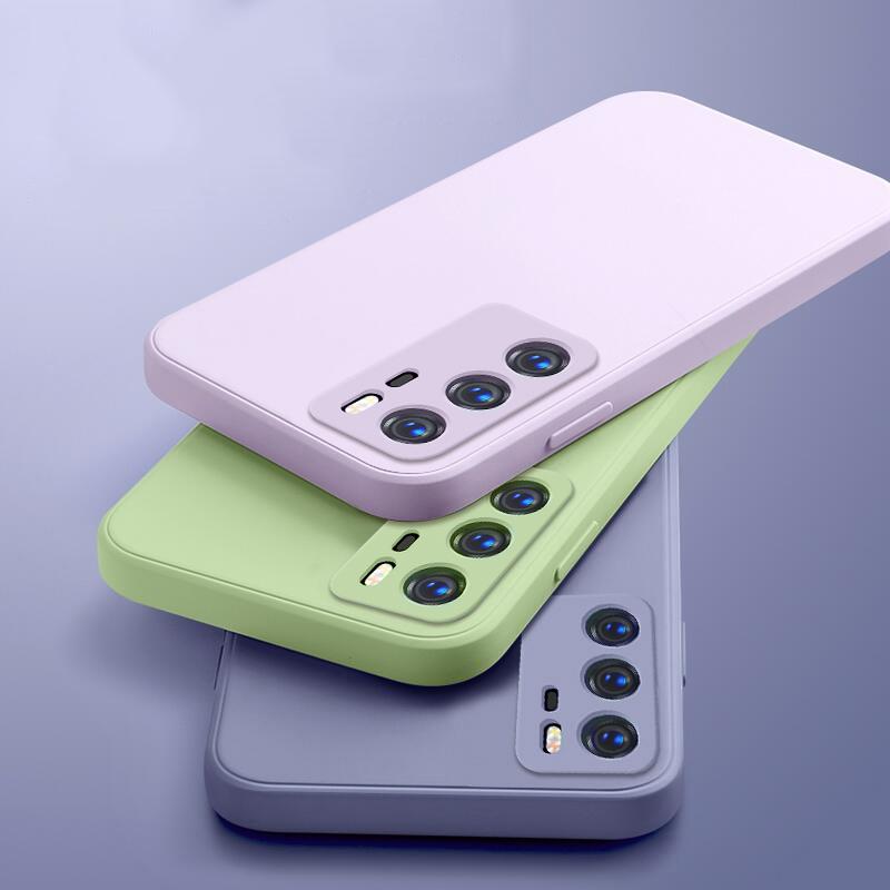 Liquid Silicone Soft Phone Case For Huawei P50 P40 P30 P20 Mate 40 20 30 Pro Honor 20 Nova 8 7 Shockproof Cover