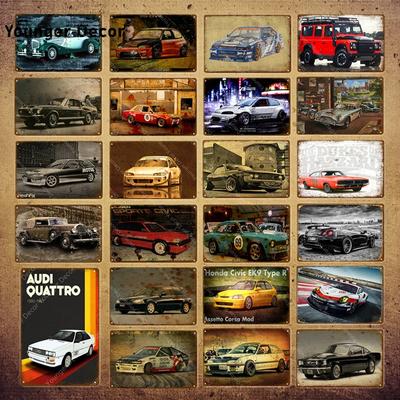 Classic Super Racing Car Poster Wall Art Metal Plaque For Pub Bar Club Living Room Home Decor Movie Automobile Tin Signs YI-059