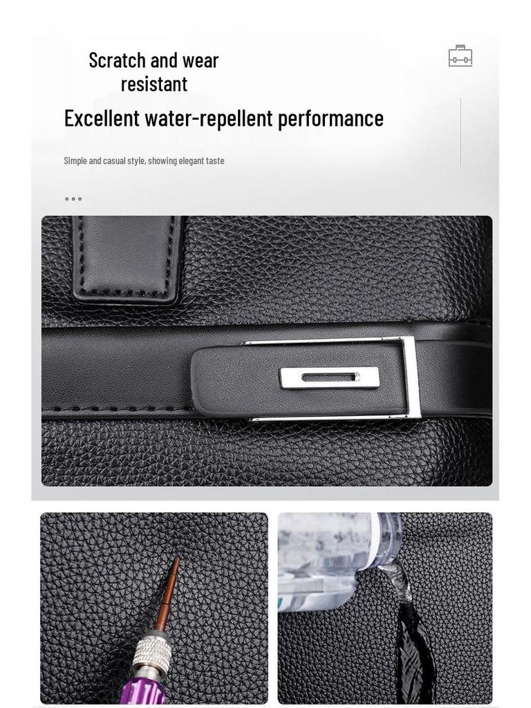 Men's Wear-Resistant Leather Laptop Briefcase - Large Capacity Crossbody/Shoulder Bag