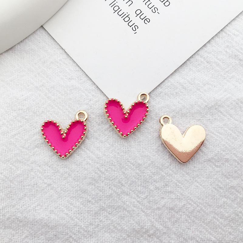 90 pezzi/confezione Ciondoli in Lega a Goccia d'Olio a Forma di Cuore per Gioielli Fai-da-Te Stile Coreano e Braccialetti in Oro K.
