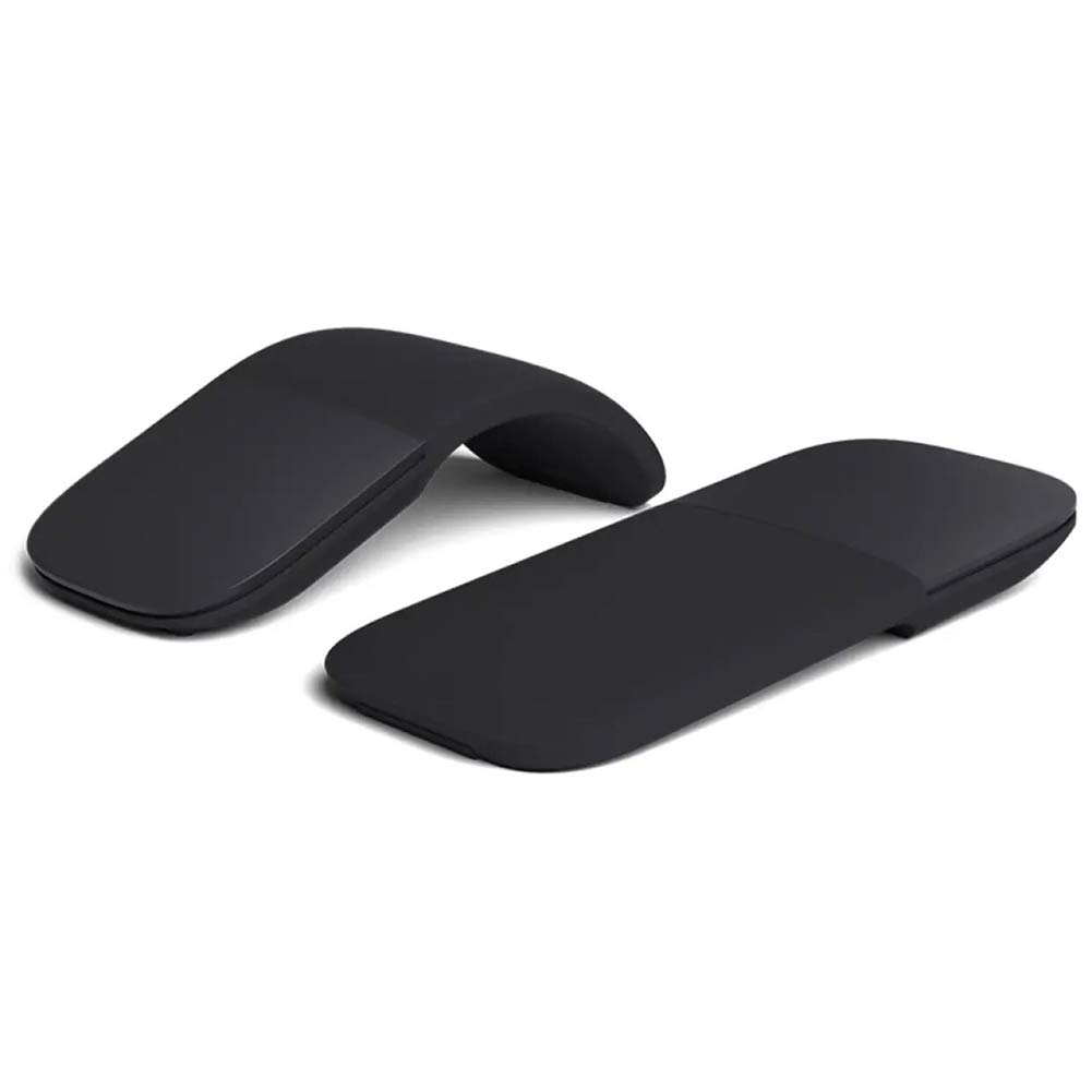 Bluetooth Foldable Wireless Ergonomic Arc Touch Computer Mouse Silent PC Mouse J-ouuo (Black)