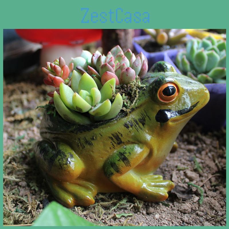 Künstlicher Sukkulenten-Pflanztopf mit Frosch-Dekor für Garten-Dekoration und Festliche Geschenke