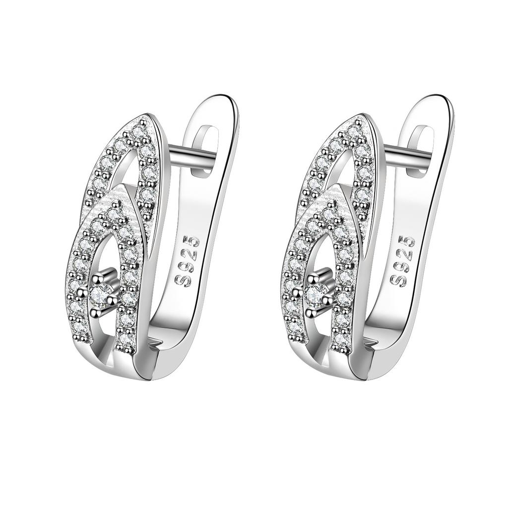 925 Sterling Silver Jewelry Women Cute Tiny Clear Crystal CZ Stud Earrings Gift for Girls Teens Lady New