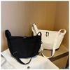Canvas Bag Women New Korean Style Minimalist Student Instagram Hong Kong Style Shoulder Crossbody Bag Messenger Bag