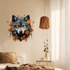 Thanksgiving Maple Leaf Wolf Head Stickers Self Adhesive Wall Decoration for Bedroom Door Bedhead Background Home Decore