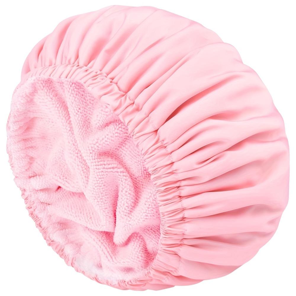 

Washable Double Layer Bath Towel Reusable Hair Drying Bonnet Women Ladies Pink