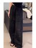 Summer 2025 Women's Lace Hollow Wide-Leg High-Waist Draping Pants - Ice Silk Cool & Casual Petite Fit