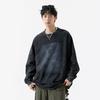 Men S Plus Size Loose Washed Vintage Long Sleeve Crew Neck Casual T Shirt
