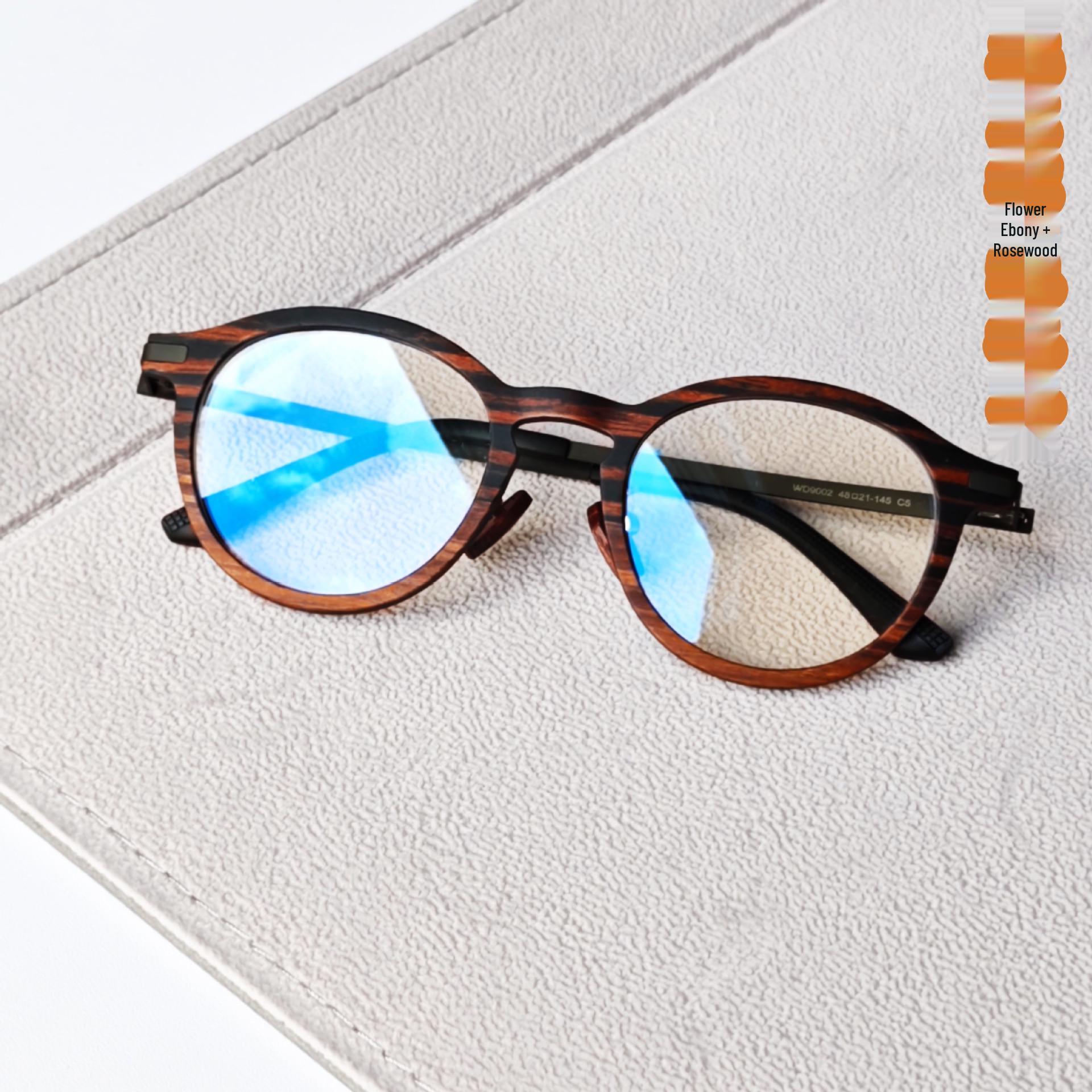 Unisex High-End Retro Sandalwood Optical Glasses with Square Wooden Frame