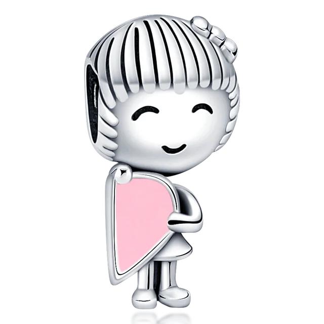 Brelocuri cadou de Ziua Îndrăgostiților 925 din argint sterling 925 inimă de dragoste Cupidon Baby Charms Brățară Fabricare de bijuterii