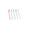 5Pcs 2 in 1 Plastic Spoon Straws Long Handle Ice Cream Spoon Stirring Spoon Milkshake Straws  Party