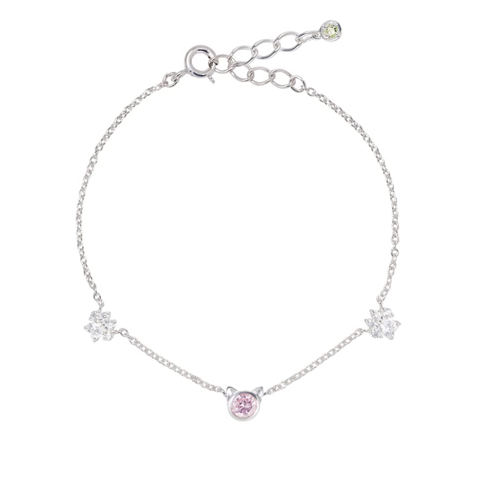 

Selectable Birthstone Bracelet Cat Jewel Paw Silver Cat [Future Angel] Women s & [MIB5107PCZ] (August Peridot)