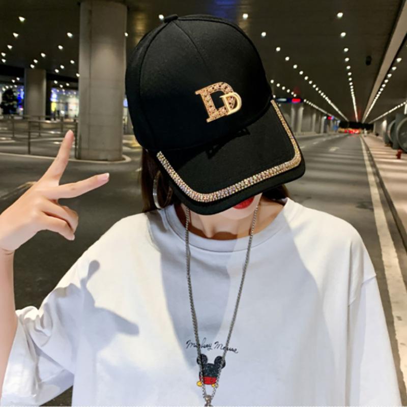 Hat Women's Summer Diamond Baseball Cap Outdoor Sunscreen Shade Tide Brand Rhinestone Cap
