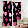 2D Flat Printing,JIT 2pcs, Curtains (Without Rod) Heartburst Drapes Modern Print Curtains Versatile Polyester Fabric Curtains