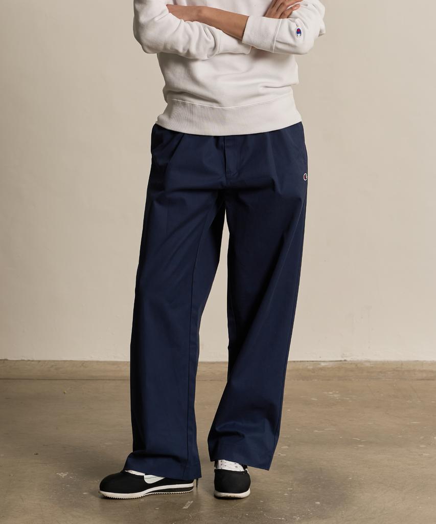 CHAMPION Cotton Tuck Wide Pants Normal Navy