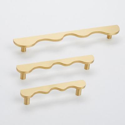 Wave Shape Drawer Pulls Modern Design Furniture Handles Brass Cabinet Handles Kitchen Wardrobe