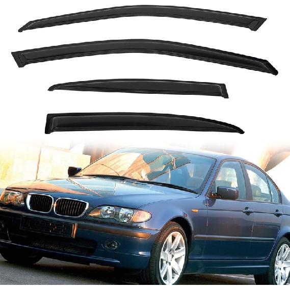 In-Channel Rain Guards Compatible With 2001-2005 Sport Trac 1997-2001 Mercury Mountaineer 1991-2001 Explorer Side Window Visor Wind Deflector Vent