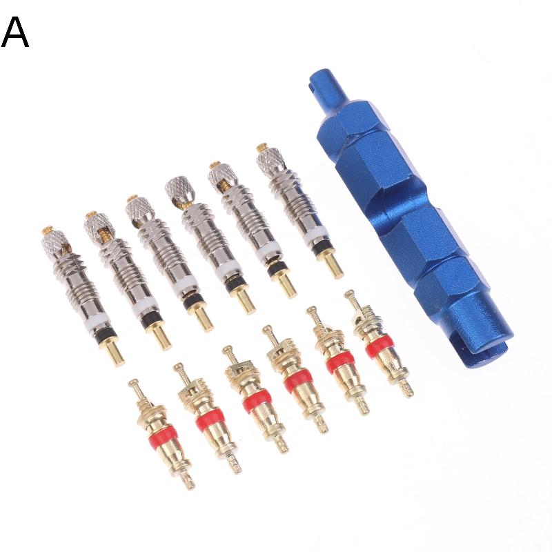 13Pcs Bicycle Removable Presta Valve Core Bike Replacement Brass Tubeless Core Remover Tool For Tubeless For Road Bike