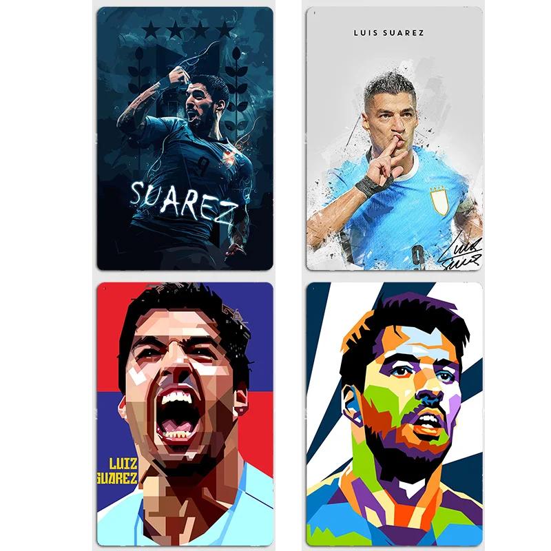 Luis Suarez Football Player Vintage Retro Metal Poster Sign Garage Club Custom Wall Decor Tin Room Decor Home Decor