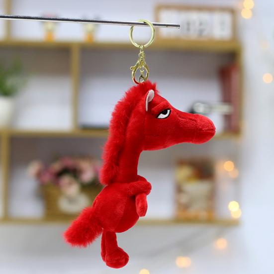 2026 Year of The Horse Plush Keychain Lucky Mascot Toy Pendant for Bag Car Backpack Cute Pony Doll Ornament