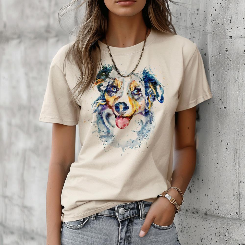 Border Collie T Shirt Women Streetwear Graphic T Shirt Female Comic Manga Clothes