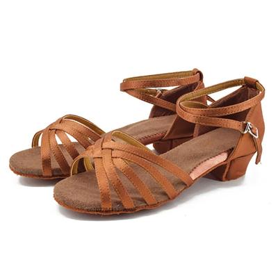Kinderschuhe für lateinamerikanischen Tanz, Damenschuhe mit mittlerem Absatz für Square Dance-Auftritte, Schuhe mit weicher Sohle für Tanztraining