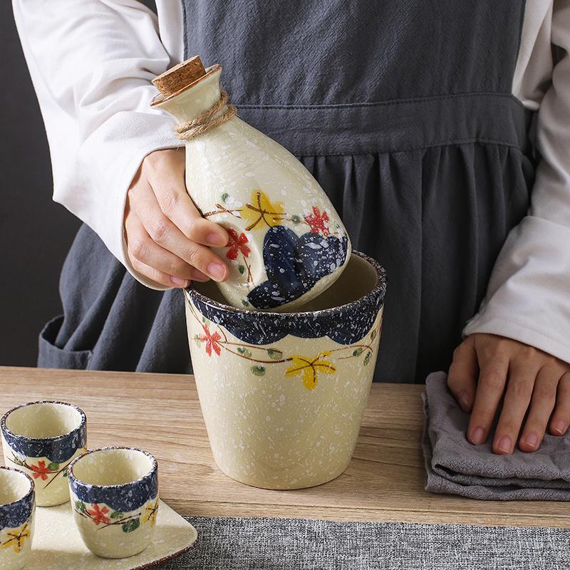 Carafe à vin simple Céramique Service à vin japonais Carafe à saké Shochu japonais Tasse à vin Service à saké Service à vin de bar Vaisselle de restaurant