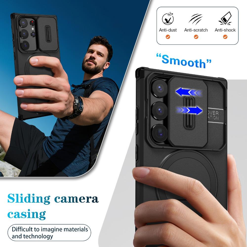 Shockproof Case for Samsung Galaxy S26 Ultra 5G Sliding Camera Magnetic Hard Funda Samsung S25 Edge S24 FE S 26 25 Plus 24 Coque