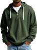 New European Heavyweight Men's Long Sleeve Hoodie - Solid Color Trendy Casual Jacket