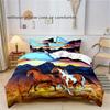 Western Country Wind Horse Printing Three-piece Quilt Cover Sheet Bedding Home Textiles