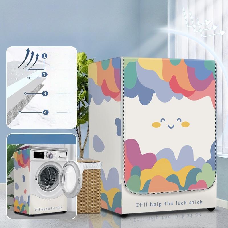 Universal Simple Automatic Washing Machine Lid Dustproof Waterproof Cover for S/M/L Size Automatic Washing Machine