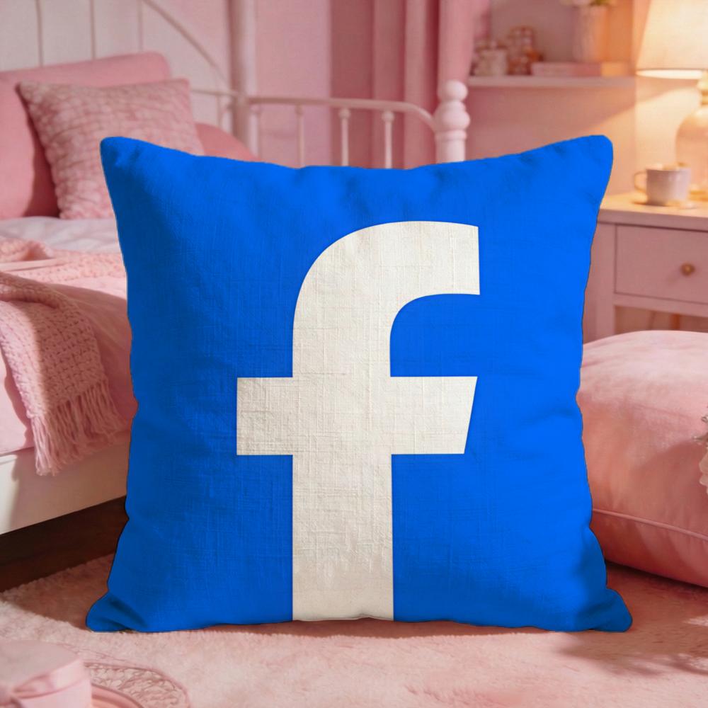 Media Platform Ffacebook Cushion Cover Premium Comfort Reversible Pillow Cove Two in One Design for Any Room Car Interior