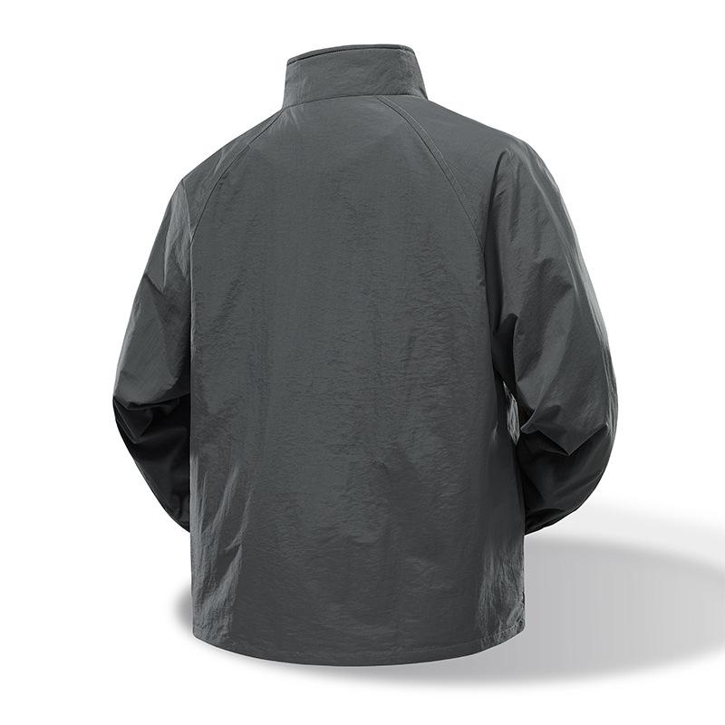 New Spring and Autumn Casual Stand Collar Anti-wrinkle Jacket Men's Jacket Solid Color Outdoor Sports Top