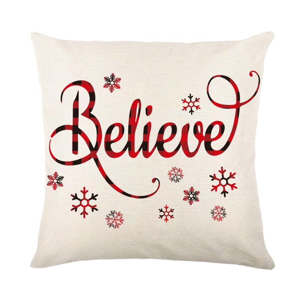 New Christmas Pillow Printed Simple Holiday Pillow Cover Home Sofa Pillow Pillowcase Cushion