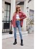 2024 Women's Casual Loose Plaid Pocket Shirt - Autumn/Winter European & American Fashion