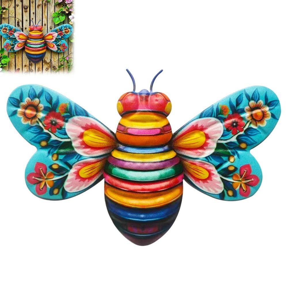 Cute Wall Hanging Sculpture Creative Garden Statue Art Bee Wall Ornament  Patio